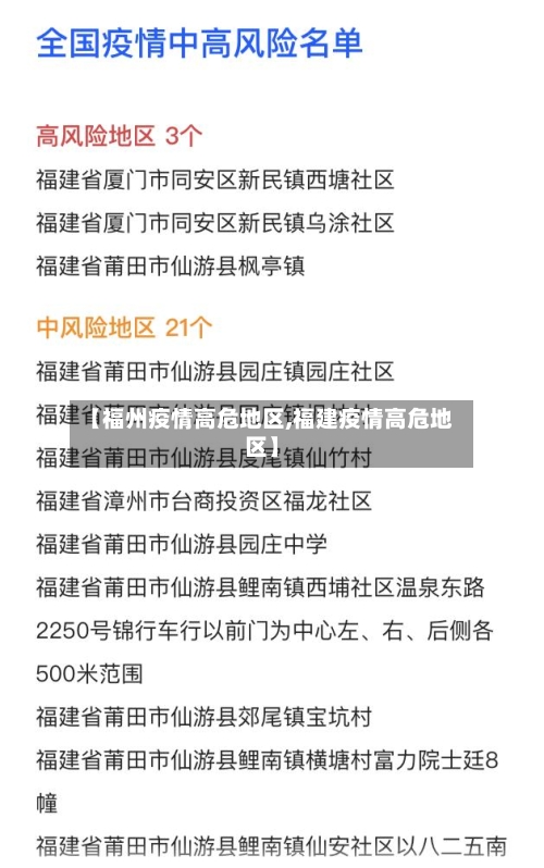 【福州疫情高危地区,福建疫情高危地区】