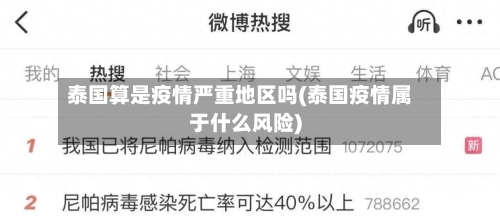 泰国算是疫情严重地区吗(泰国疫情属于什么风险)-第2张图片