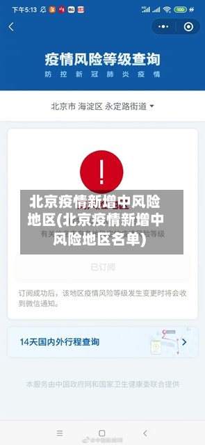 北京疫情新增中风险地区(北京疫情新增中风险地区名单)