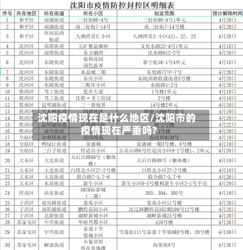 沈阳疫情现在是什么地区/沈阳市的疫情现在严重吗?-第3张图片