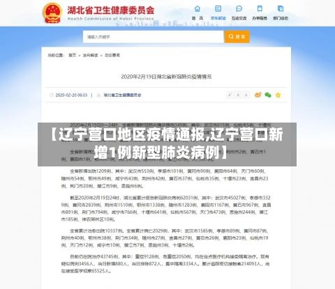 【辽宁营口地区疫情通报,辽宁营口新增1例新型肺炎病例】