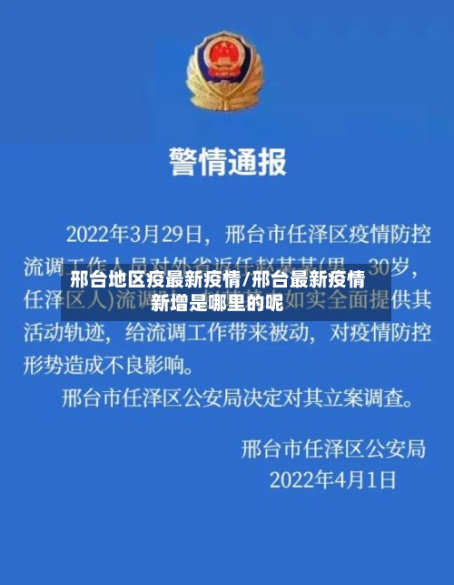 邢台地区疫最新疫情/邢台最新疫情新增是哪里的呢