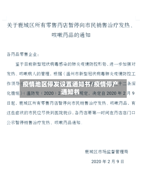 疫情地区停发设置通知书/疫情停产通知书-第3张图片