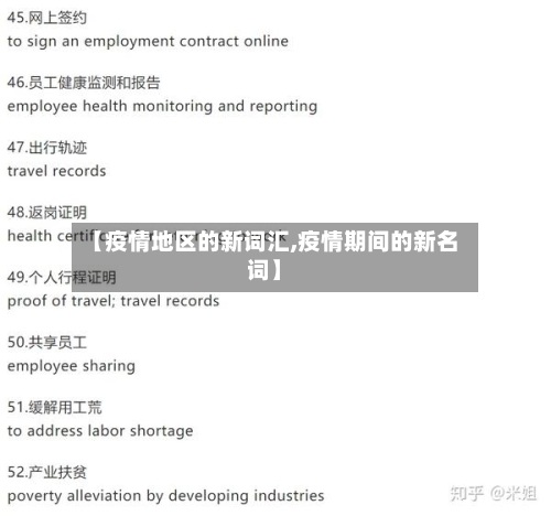 【疫情地区的新词汇,疫情期间的新名词】