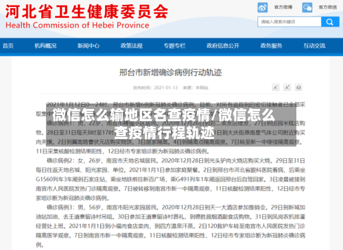 微信怎么输地区名查疫情/微信怎么查疫情行程轨迹