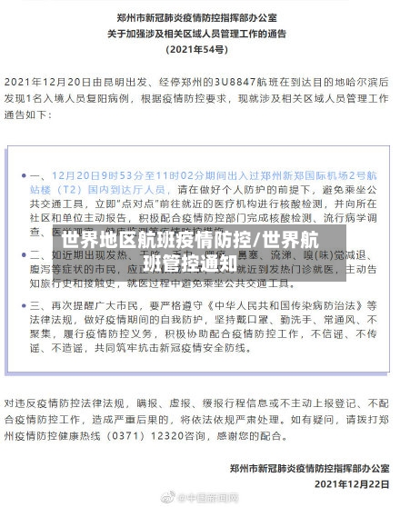 世界地区航班疫情防控/世界航班管控通知-第2张图片