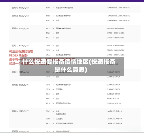 什么快递要报备疫情地区(快递报备是什么意思)